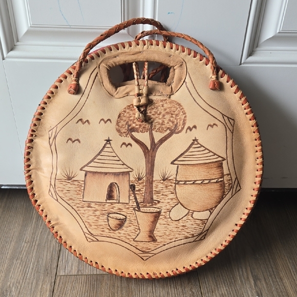 Burkina Faso Handmade Leather African Style Shoulder Bag - Picture 1 of 9